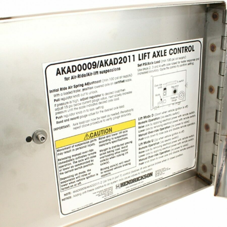 LIFT AXLE CONTROL KIT, STAINLESS STEEL ENCLOSURE, REGULATED, NO F.W.V.