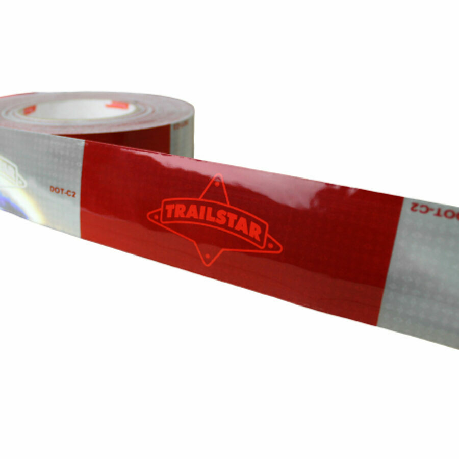 CONSPICUITY, 2" X 150' RED/WHITE W/ TRAILSTAR TAPE 6/6 PATTERN