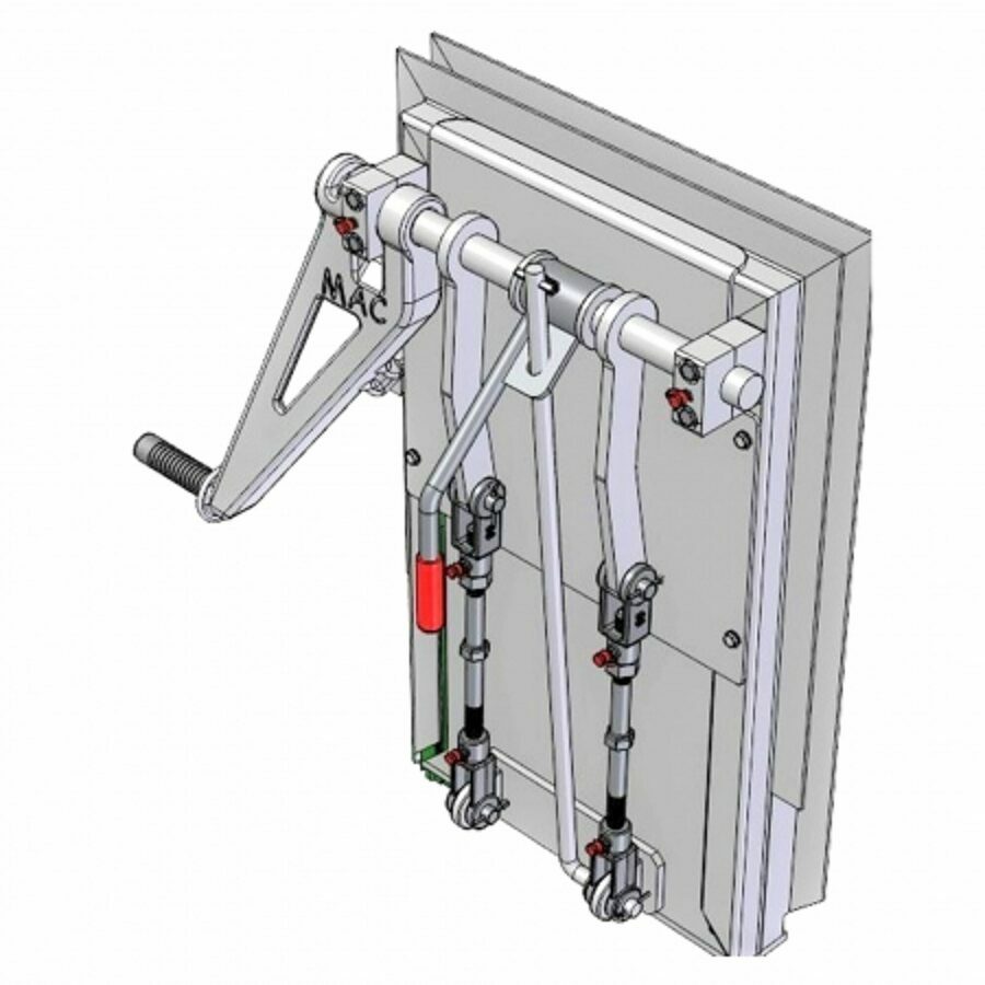 COAL DOOR ASSEMBLY ALUMINUM 14", SMOOTH SIDE WITH CAST HANDLE & FLOW CONTROL