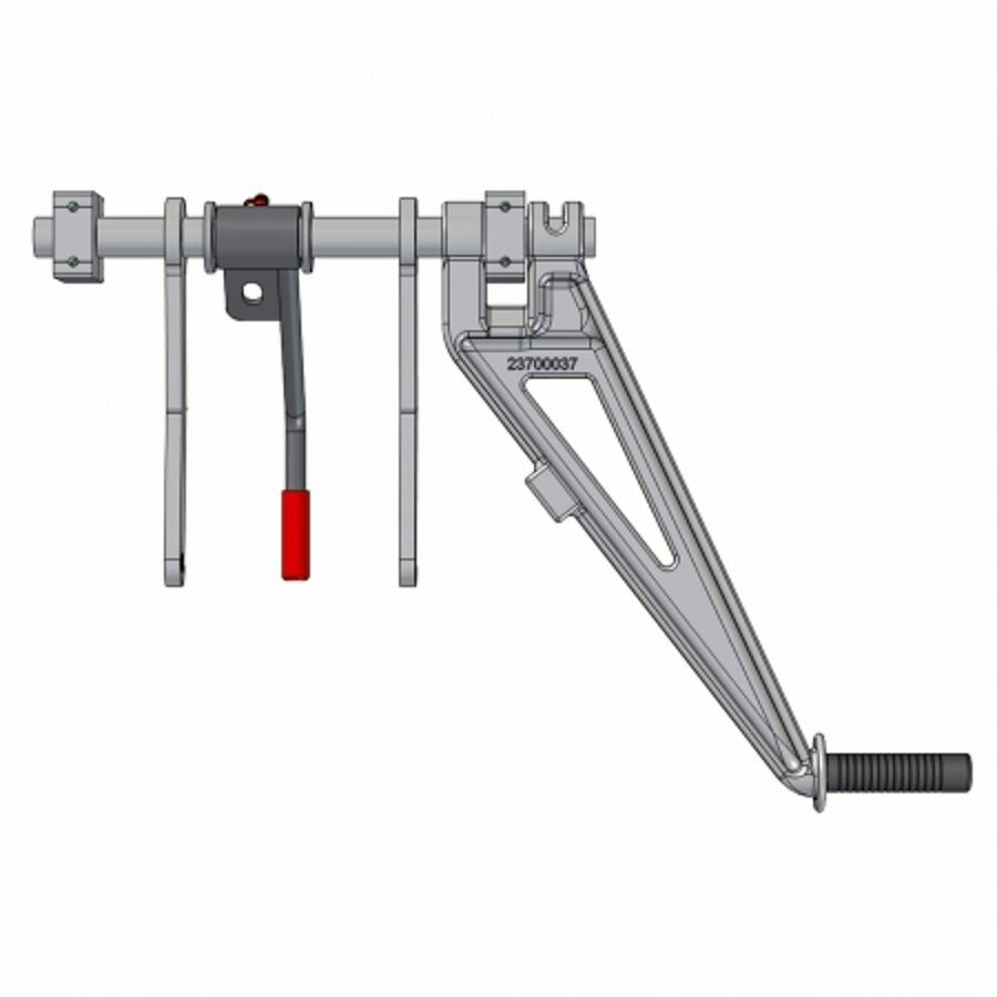 COAL DOOR HANDLE ASSEMBLY SS 14", WITH FLOW CONTROL