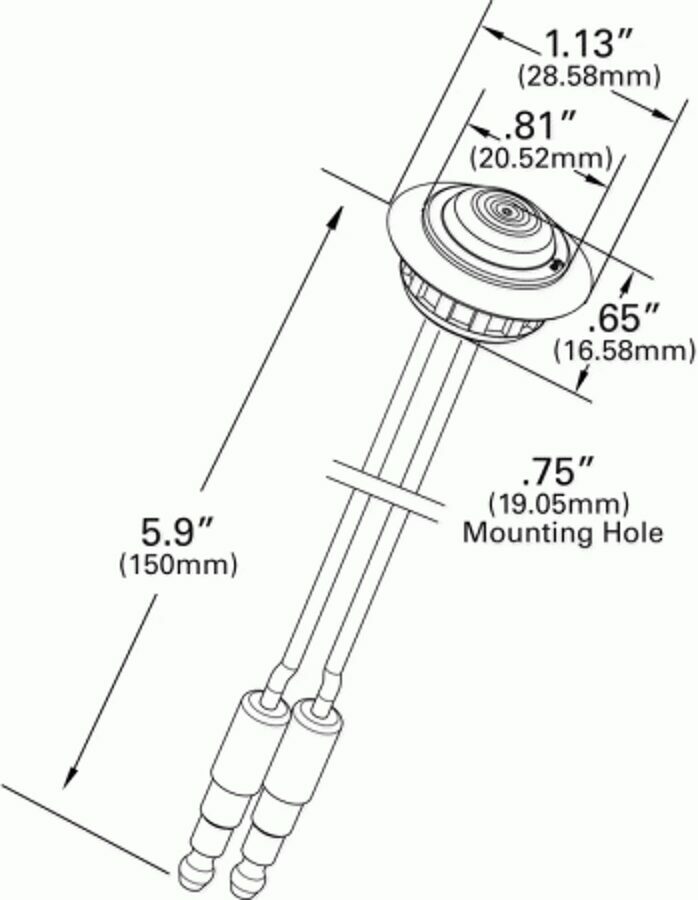 MICRONOVA A DOT CLEARANCE MARKER PENNY LIGHT RED W/ GROMMET