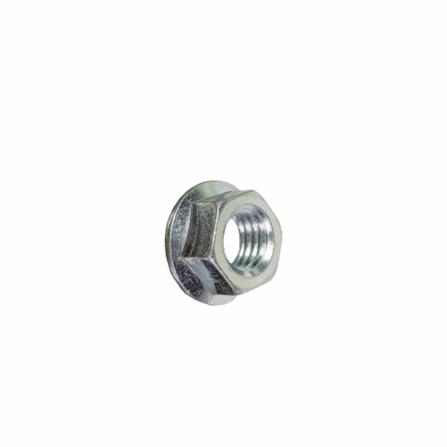 HEX NUT SERRATED 3/8-6 GR 8 ZINC FLANGED