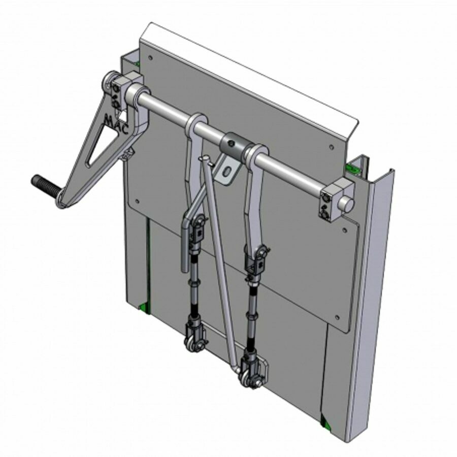 COAL DOOR ASSEMBLY 24", 1/2 ROUND, SHEET & POST, CAST HANDLE WITH FLOW CONTROL