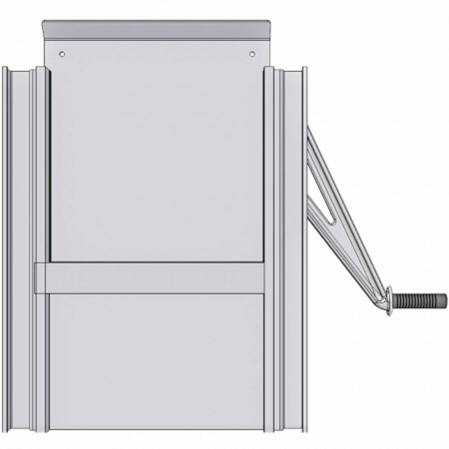 COAL DOOR ASSEMBLY 18", 1/2 ROUND, SHEET & POST, CAST HANDLE WITH FLOW CONTROL