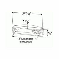 LED, 3" CENTER, RED LAMP, THIN-LINE CLEARANCE MARKER
