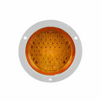 LAMP, 4" SUPER 44 LED, YELLOW ROUND, 60 DIODE, FRONT/PARK/TURN GRAY POLYCARBONATE FLANGE MOUNT