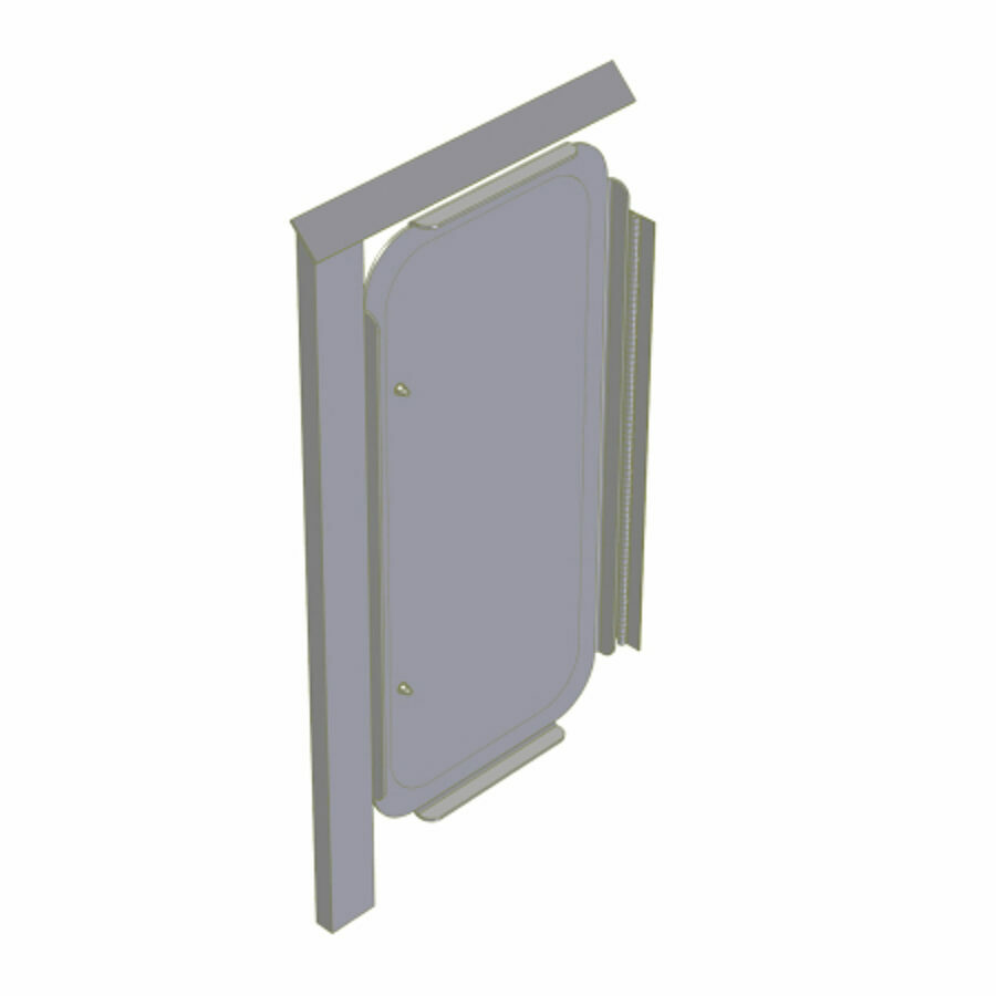 ALUMINUM BULKHEAD MANDOOR ASSEMBLY, DRIVER SIDE FOR TRAILSTAR DUMP TRAILERS, RECTANGLE STYLE