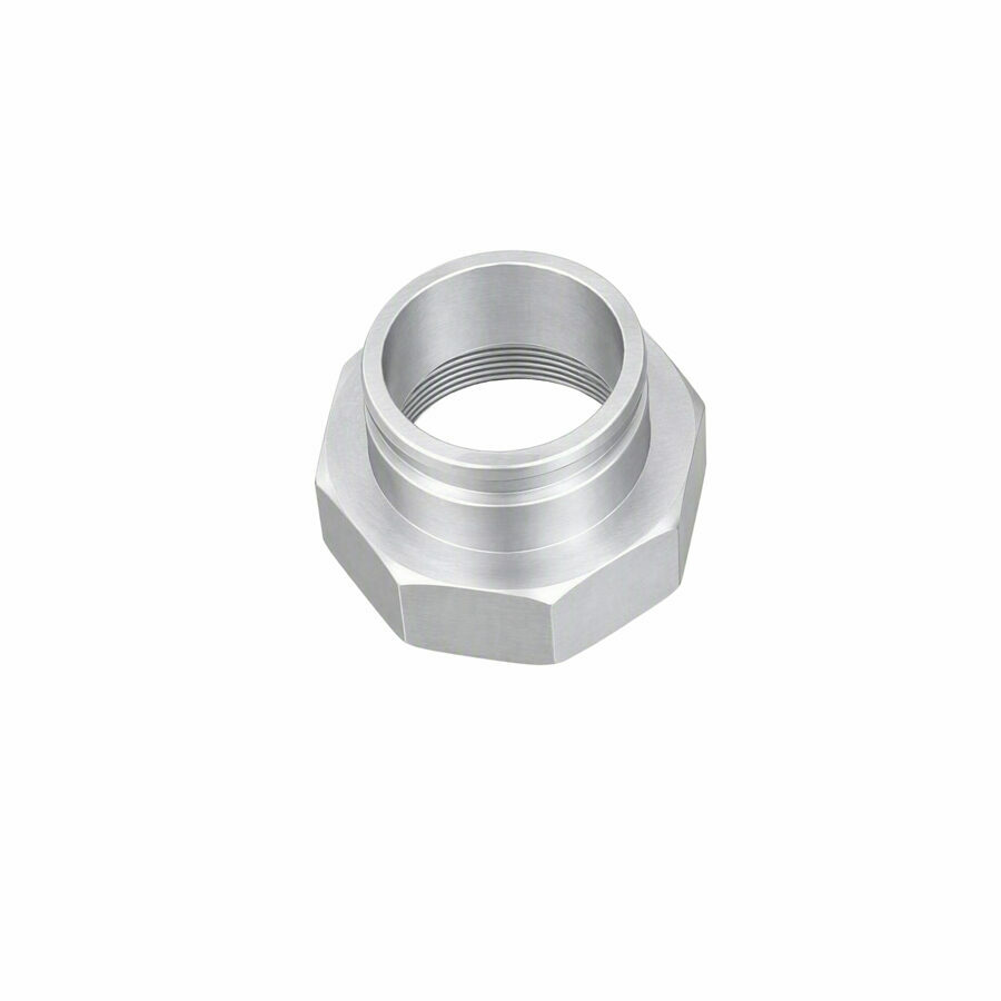 5" X 4" REDUCER ADAPTER ALUMINUM, 5" FEMALE THREAD X 4" ADAPTER
