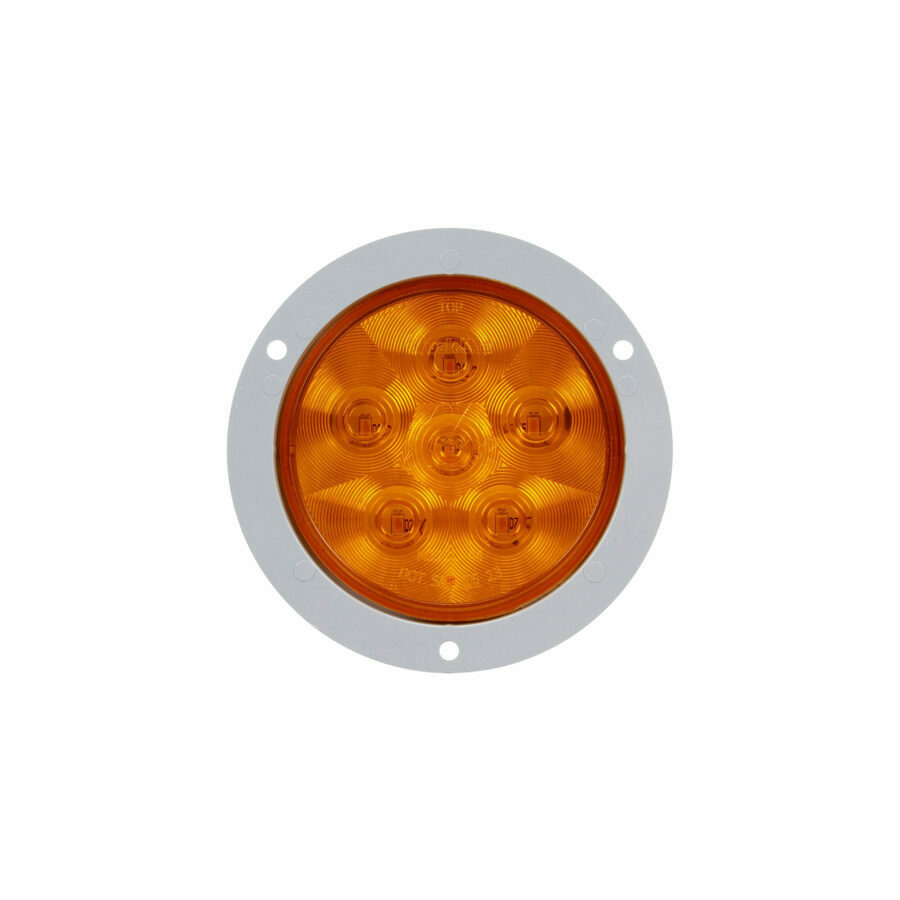 LAMP 4" AMBER LED 6 DIODE MODEL SUPER 44, FLANGE MOUNT