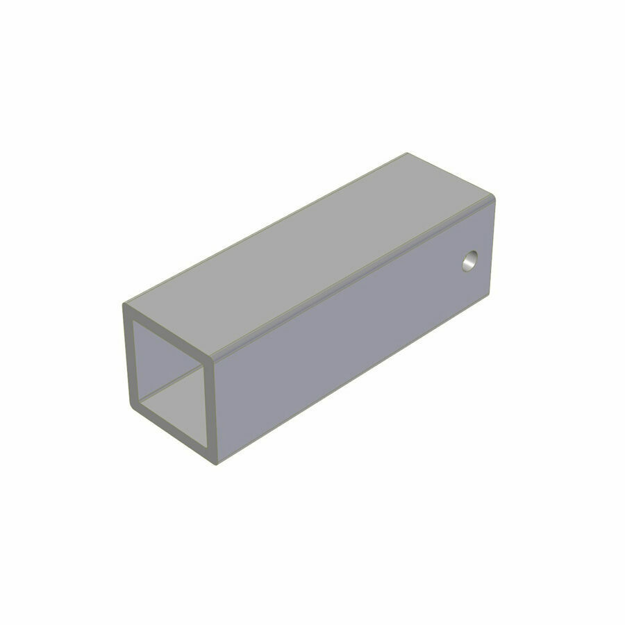LOG POCKET, TUBE SQ. ALUMINUM 7/16" X 4 X 4 X 12-1/4"