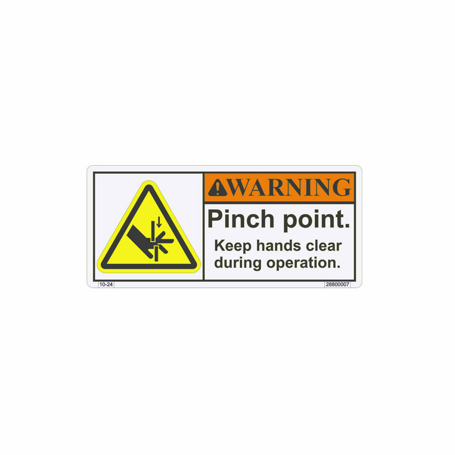 DECAL "WARNING PINCH POINT"