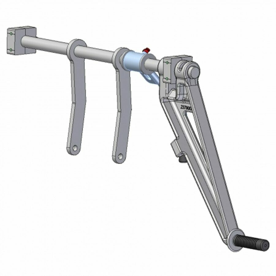 COAL DOOR HANDLE ASSEMBLY SS 24", WITH FLOW CONTROL