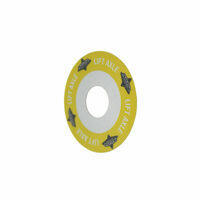 DECAL GLADHAND "LIFT AXLE" YELLOW W/ ADHESIVE BACK