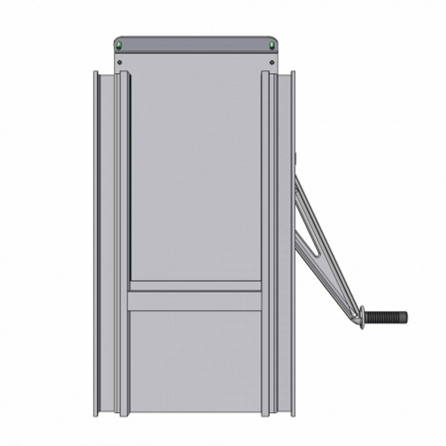 COAL DOOR ASSEMBLY 14", SHEET & POST WITH CAST HANDLE & FLOW CONTROL