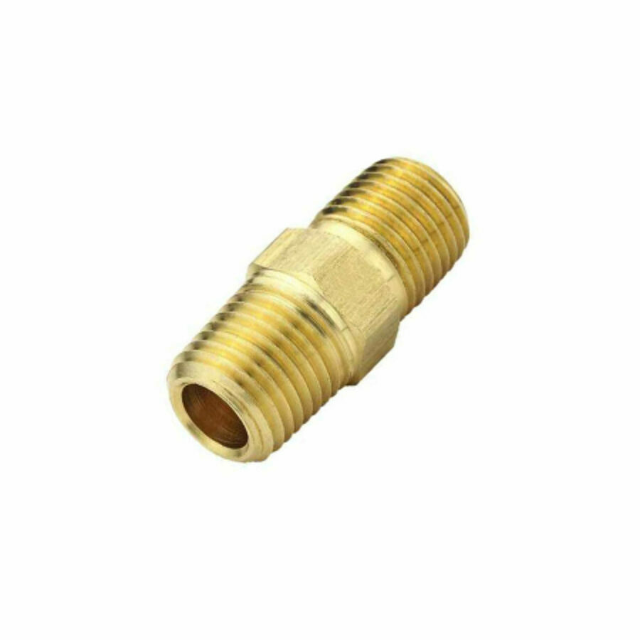 NIPPLE BRASS HEX, 3/8" X 3/8"
