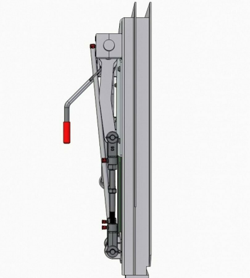 COAL DOOR ASSEMBLY ALUMINUM 24", SMOOTH SIDE WITH CAST HANDLE & FLOW CONTROL