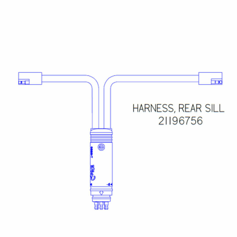 HARNESS, REAR SILL, SPLIT CURBSIDE 76", ROAD SIDE 68", 90 DEG. MALE PIN