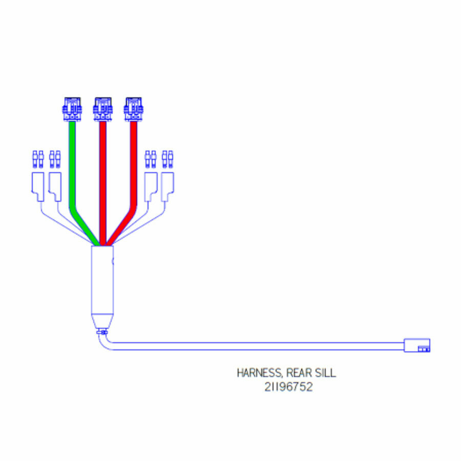 HARNESS, CURB SIDE REAR SILL 48" (MALE PIN)