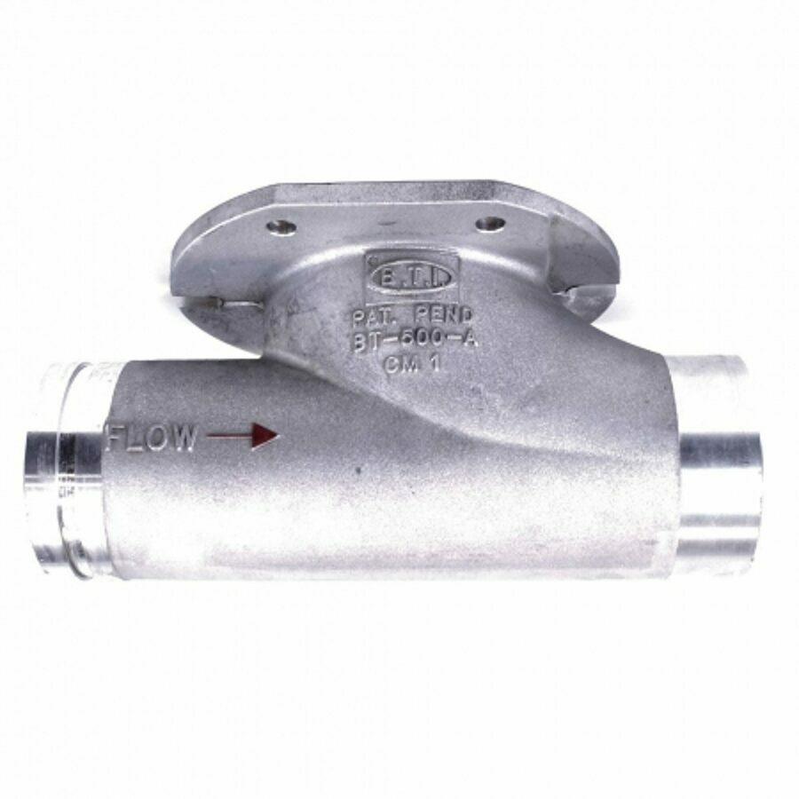 HOPPER TEE ALUMINUM 5X4 SIPHON FLOW STRAIGHT GROOVE X PLAIN