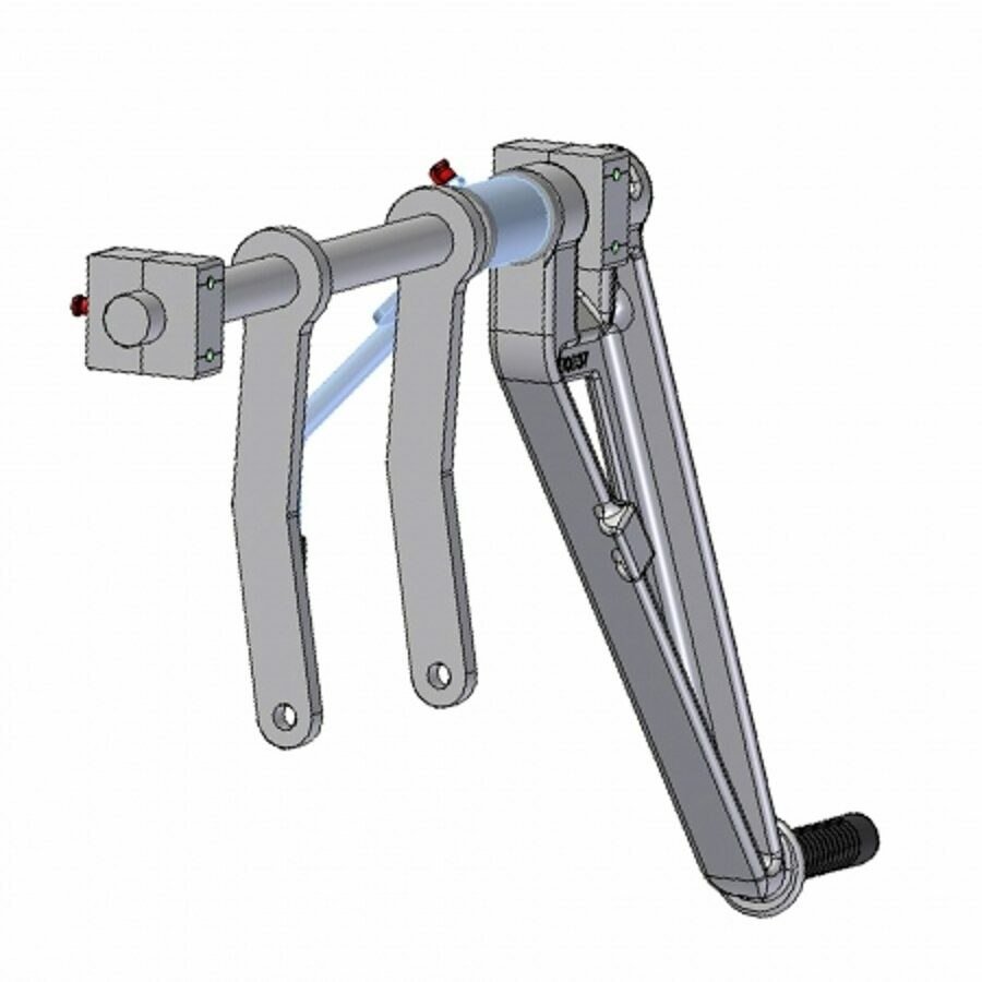 COAL DOOR HANDLE ASSEMBLY SS 18", WITH FLOW CONTROL