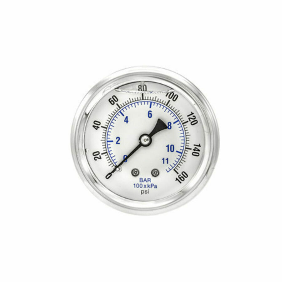GAUGE 2.5" LIQUID FILLED BACK MOUNT, 0-160 PSI