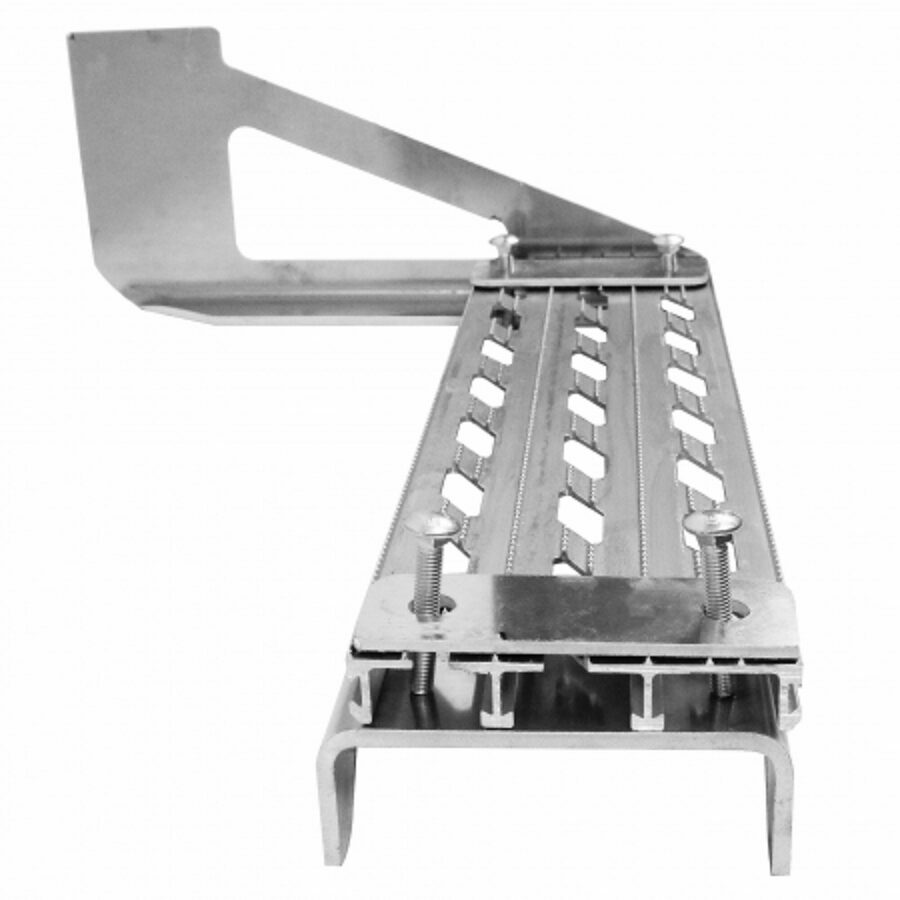 GRATING STEP FOR BULKHEAD MANDOOR, ALUMINUM 1/2 ROUND DUMP