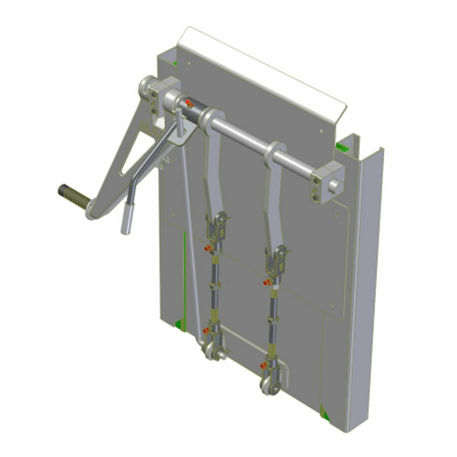 COAL DOOR ASSEMBLY 18", 1/2 ROUND, SHEET & POST, CAST HANDLE WITH FLOW CONTROL