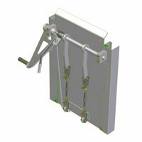 COAL DOOR ASSEMBLY 18", 1/2 ROUND, SHEET & POST, CAST HANDLE WITH FLOW CONTROL