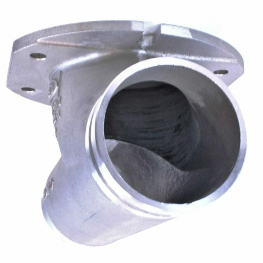 HOPPER TEE ALUMINUM 5X4 SIPHON FLOW STRAIGHT PLAIN X GROOVE