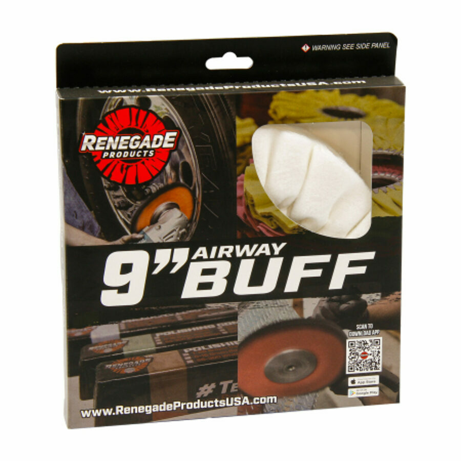 BUFFING WHEEL RENEGADE, WHITE FLANNEL 9" X 3" X 5/8"