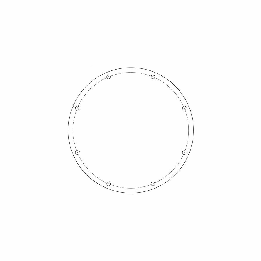 12" BLIND FLANGE GASKET, .500 X 18.00 OD .562 HOLES RUBBER