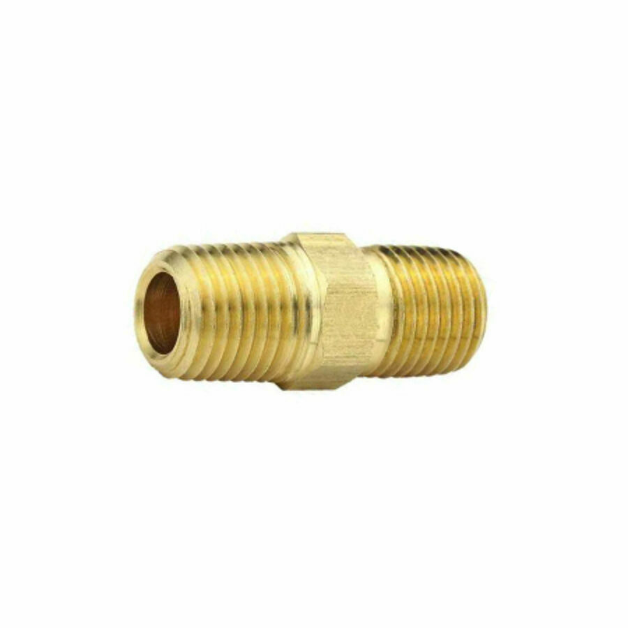 NIPPLE BRASS HEX, 3/8" X 3/8"