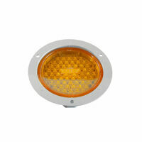 LAMP, 4" SUPER 44 LED, YELLOW ROUND, 60 DIODE, FRONT/PARK/TURN GRAY POLYCARBONATE FLANGE MOUNT