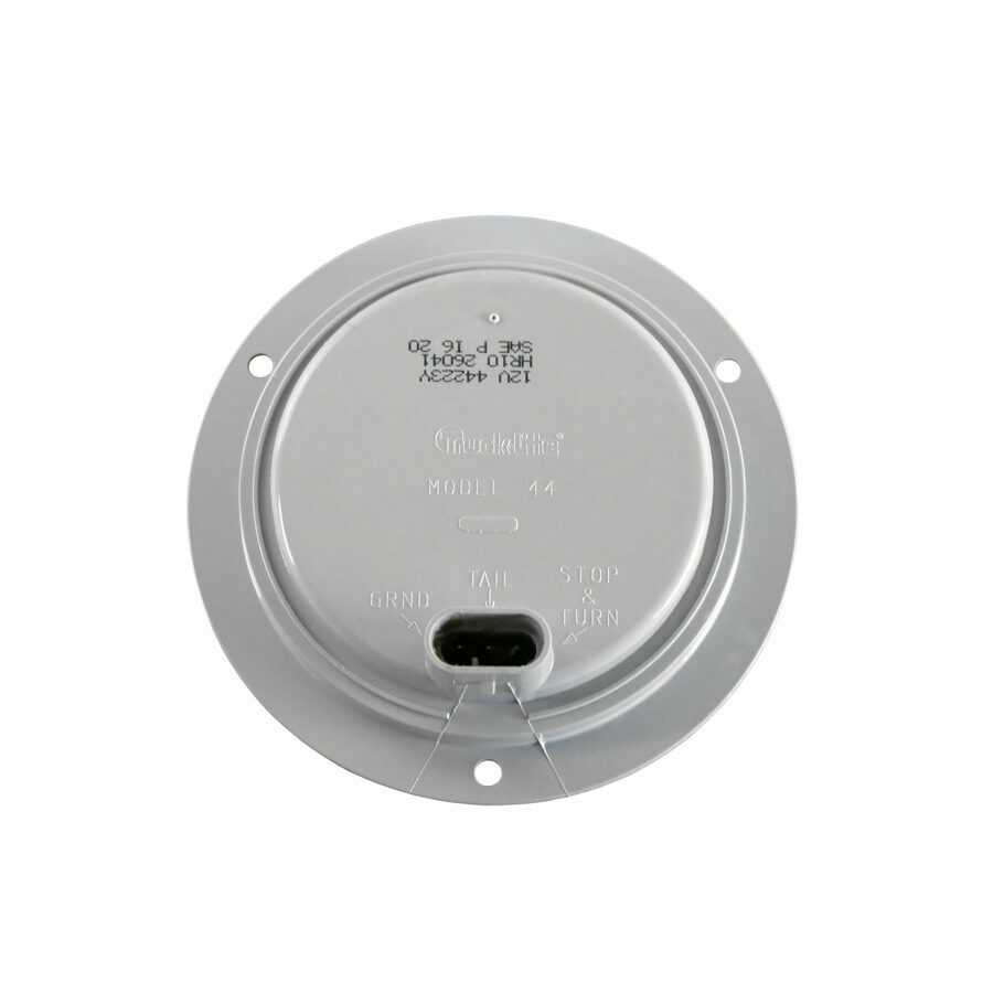 LAMP, 4" SUPER 44 LED, YELLOW ROUND, 60 DIODE, FRONT/PARK/TURN GRAY POLYCARBONATE FLANGE MOUNT