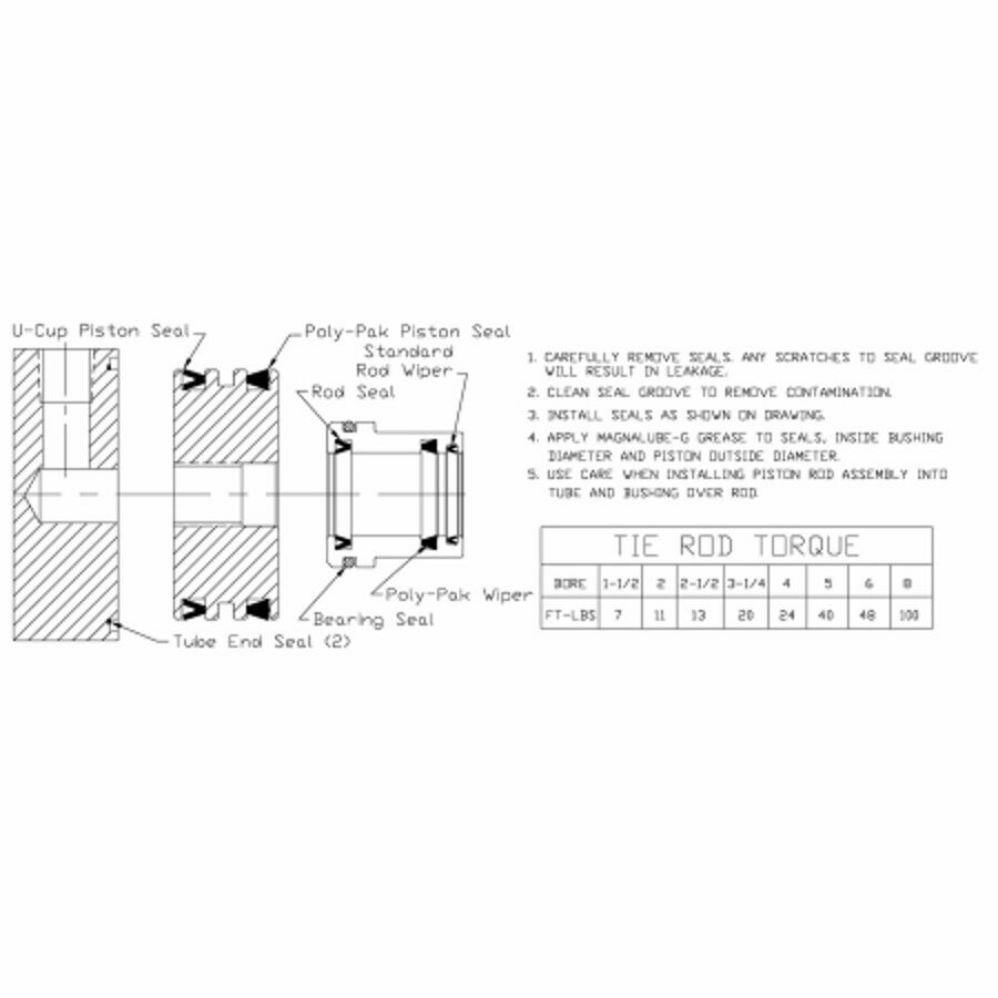 SEAL KIT, FOR 25008254 AIR CYLINDER 7" X 24"