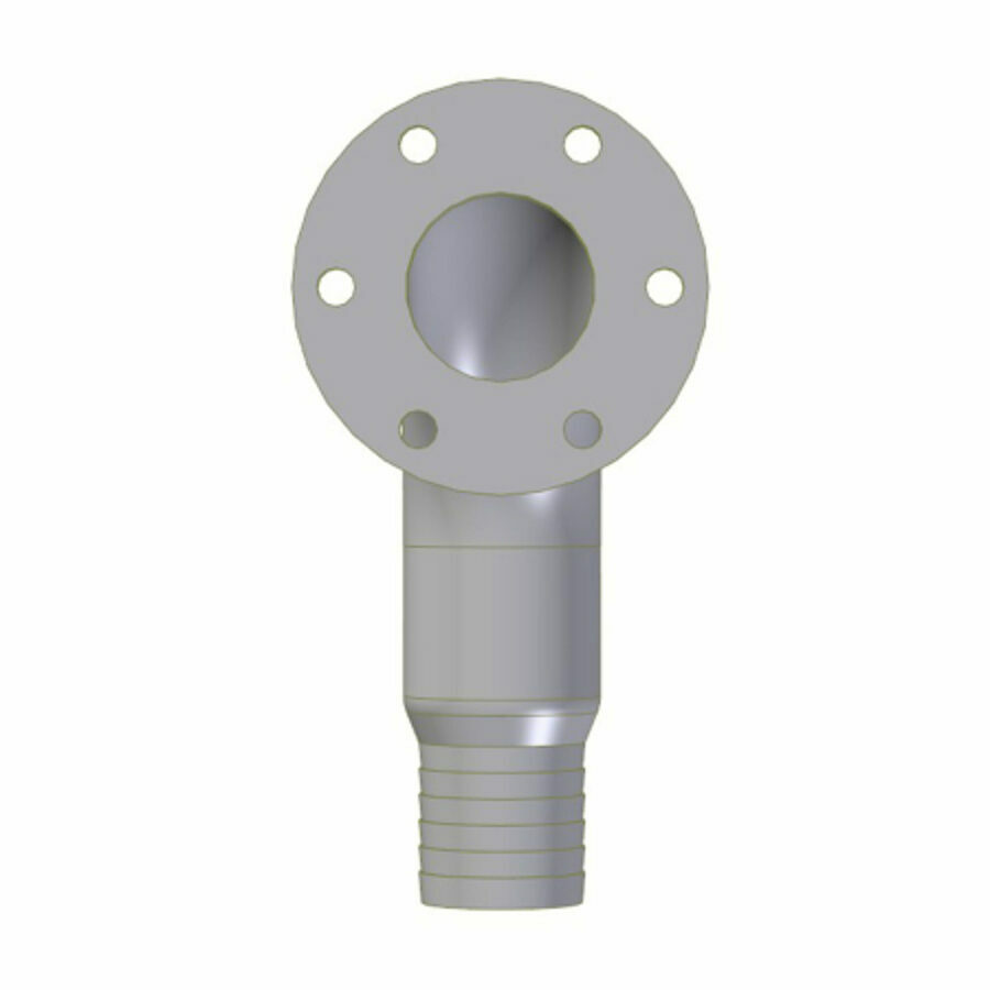 BARBED AERATION ELBOW 2" 90°, LARGE RADIUS CASTING W/ FLANGE