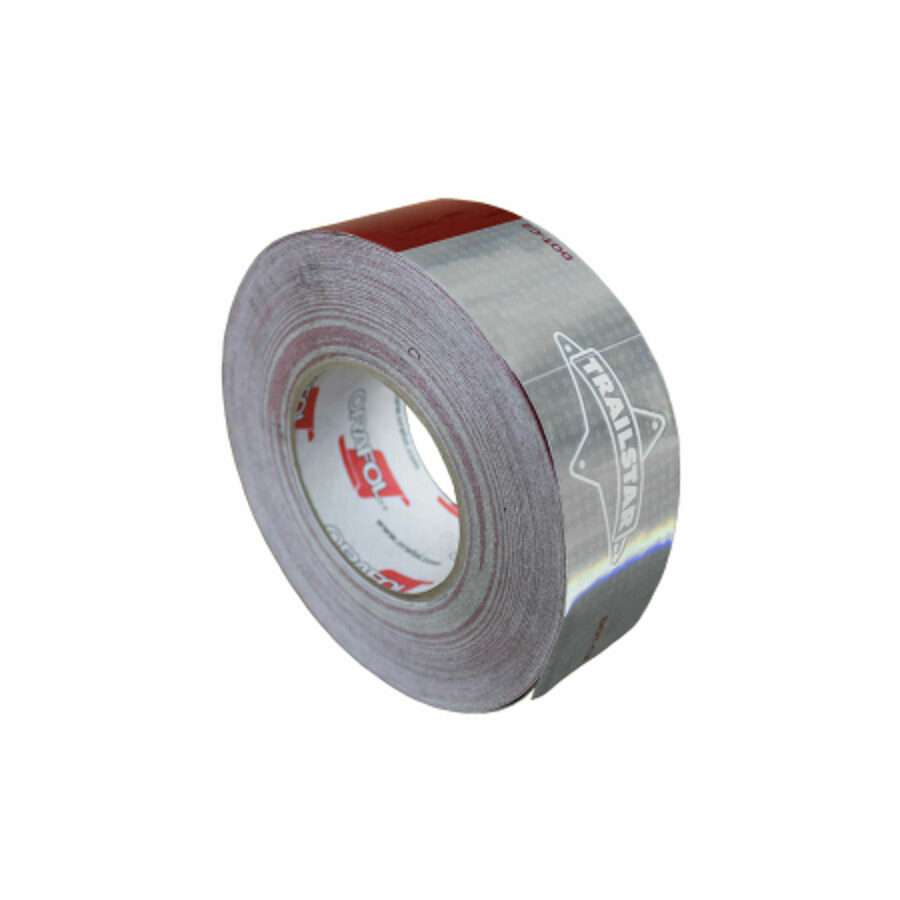 CONSPICUITY, 2" X 150' RED/WHITE W/ TRAILSTAR TAPE 6/6 PATTERN