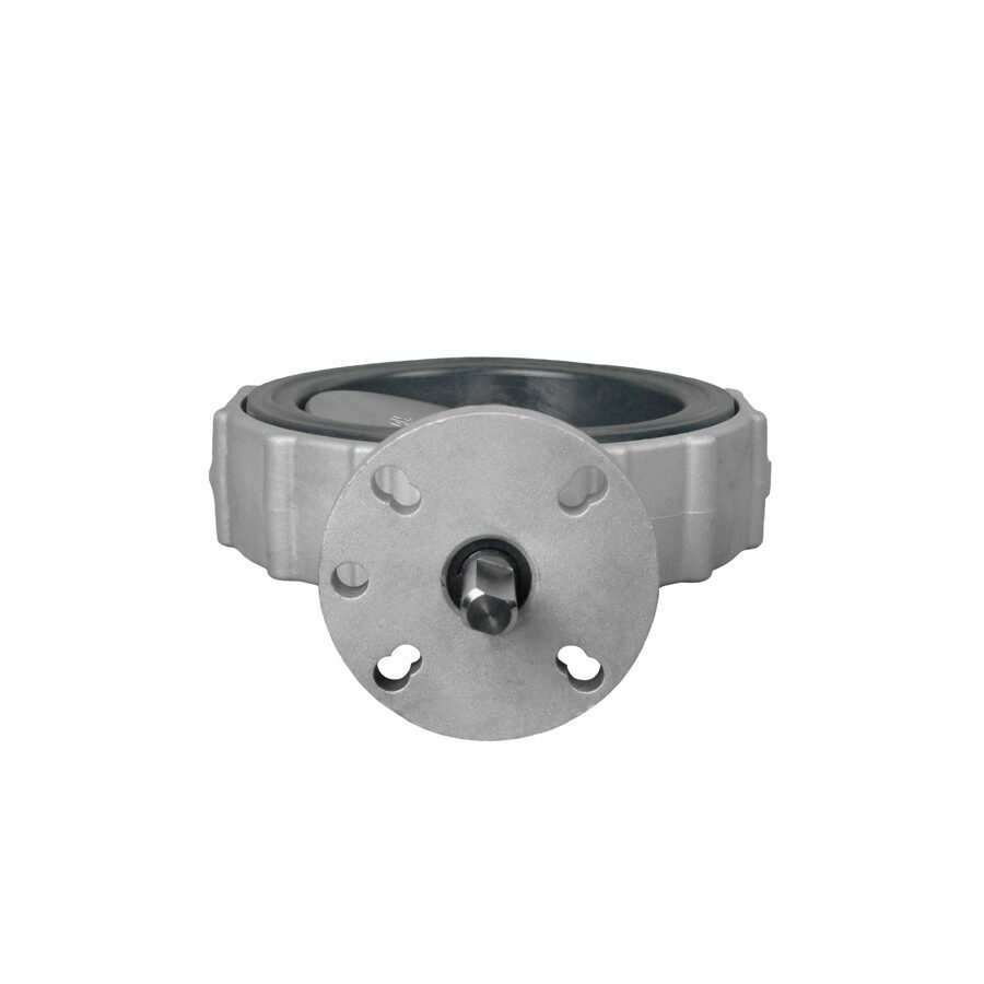 BUTTERFLY VALVE, 6" 400 SERIES, ALUMINUM BODY, STAINLESS STEEL DISC, BLACK NITRILE