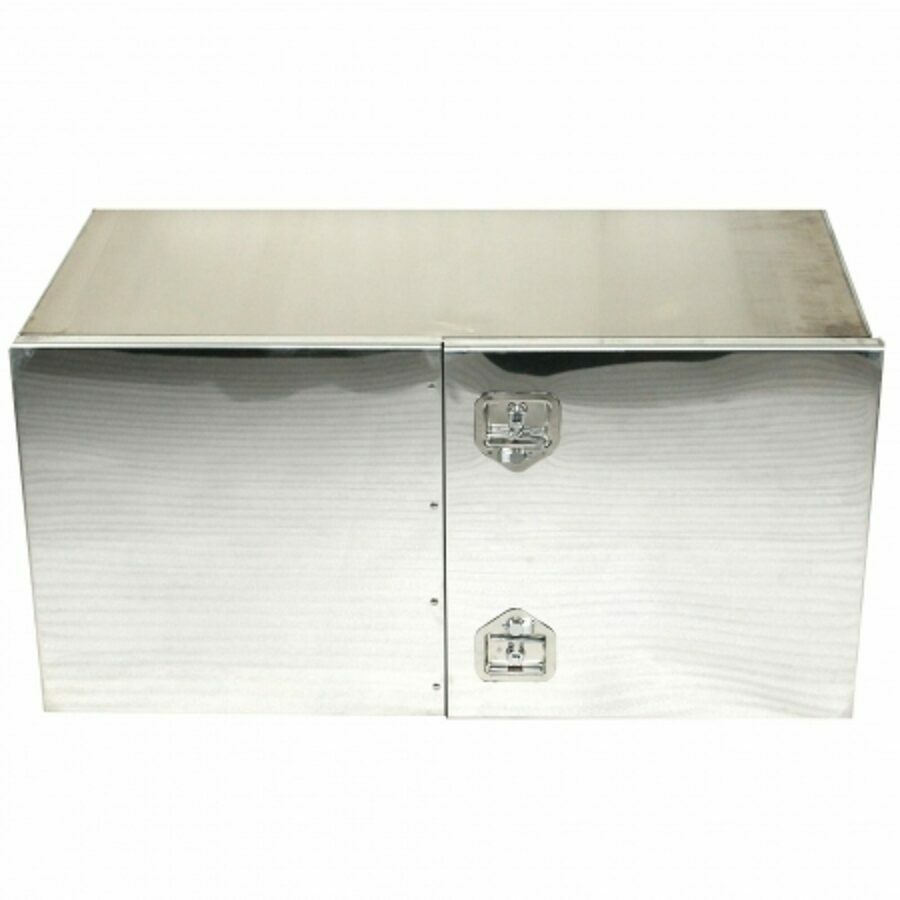 AERO TOOLBOX, 24" X 24" X 48", ALUMINUM MILL/POLISHED DOUBLE DOOR