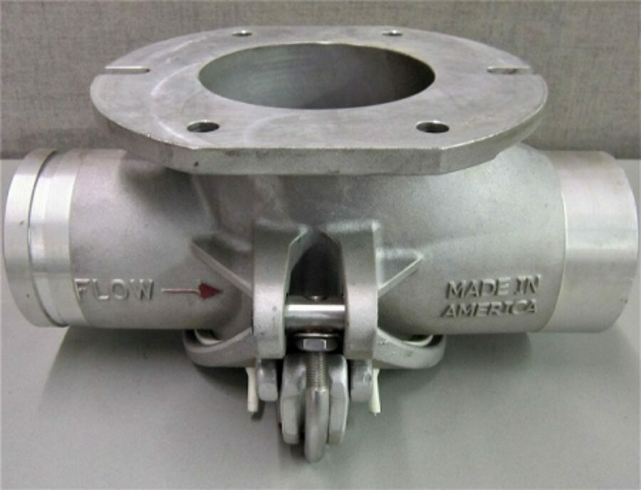 HOPPER TEE ALUMINUM 5X4 SIPHON FLOW BOTTOM DROP GROOVE X PLAIN