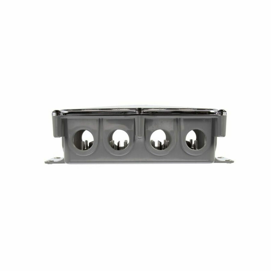 JUNCTION BOX, 12 PORT, 16 TERMINAL KIT SUPER 50 GREY/ CLEAR PLASTIC