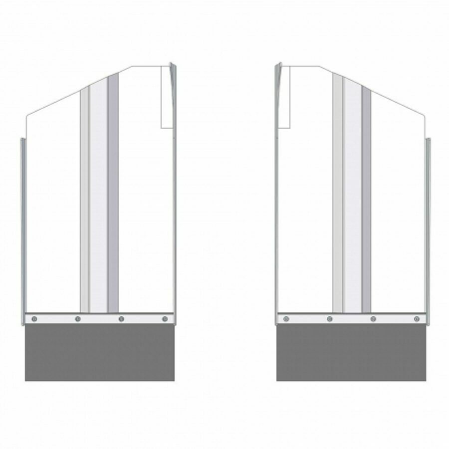 MUD FLAP ASSEMBLY, 30" ALUMINUM 1/2 ROUND LOW PRO