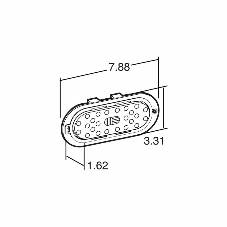 CENTER HIGH-MOUNTED STOP & AUXILIARY BRAKE LAMP, RED 26 DIODE, OVAL M-60