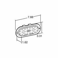 CENTER HIGH-MOUNTED STOP & AUXILIARY BRAKE LAMP, RED 26 DIODE, OVAL M-60