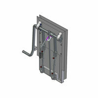 COAL DOOR, 12", SS, FLOW SS 90 DEG HANDLE, FLUSH MOUNT W/ GREASELESS BLOCKS