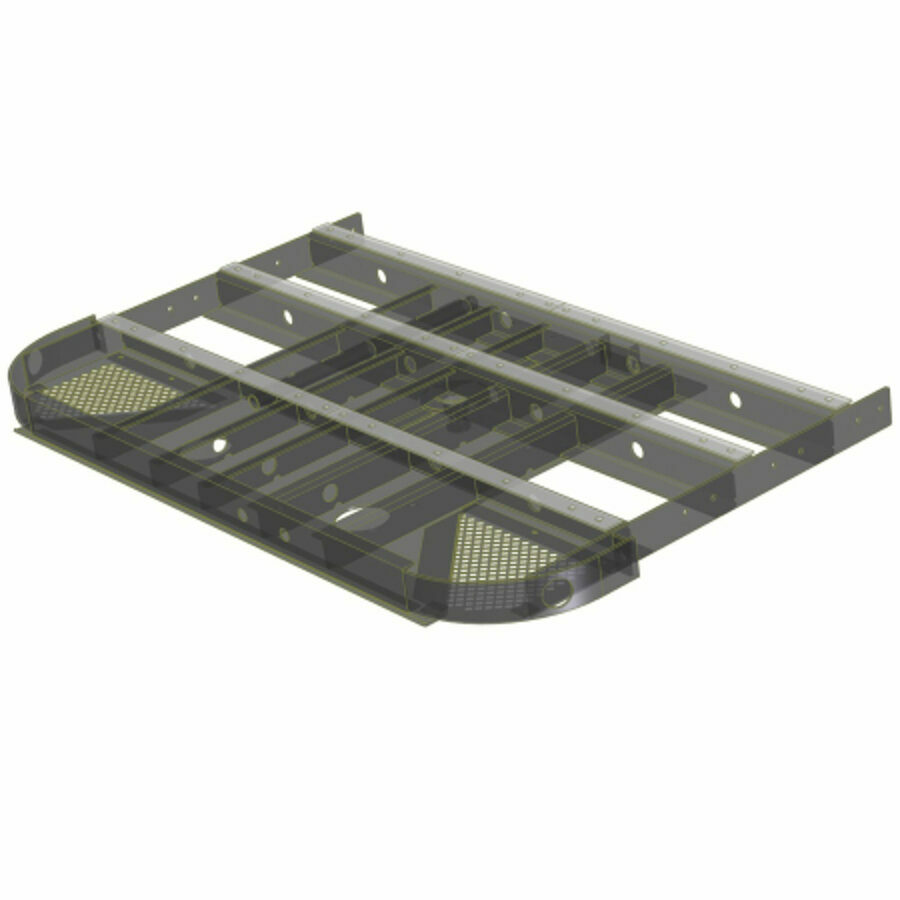 COUPLER ASSEMBLY,  96" WIDE 3/8" LOW PROFILE W/ 36" KINGPIN, BLACK FOR MOVING FLOOR/TIPPER