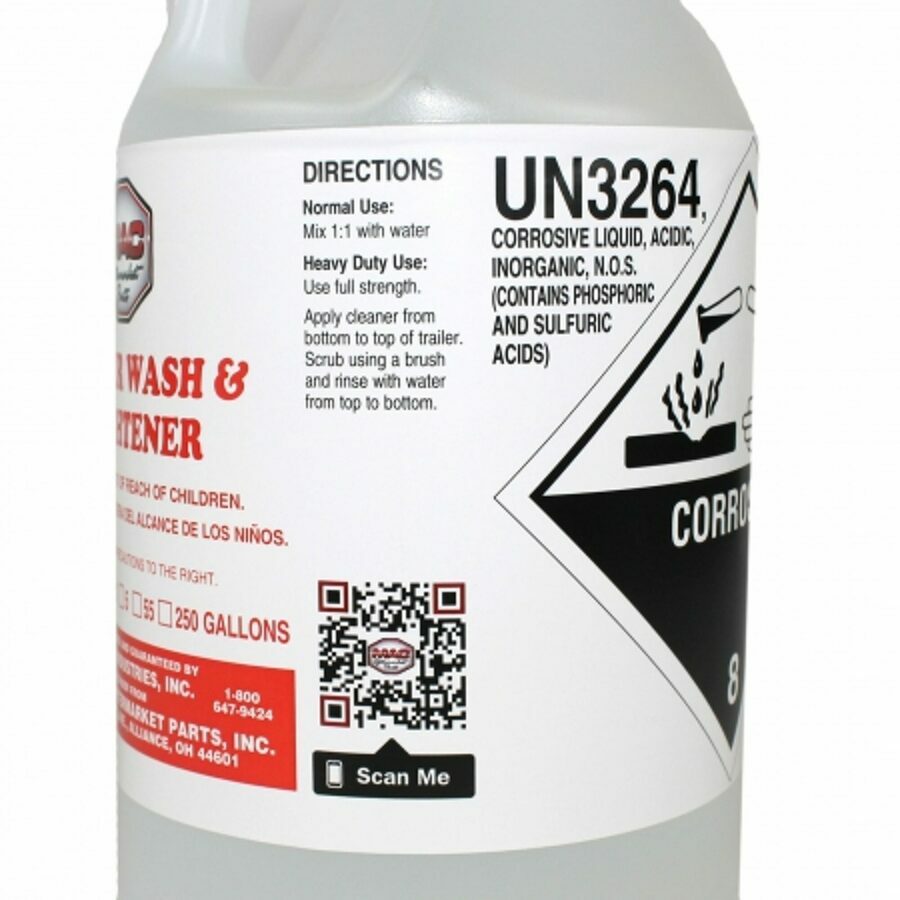 MAC TRAILER WASH & BRIGHTENER, 1 GALLON JUG RED LABEL