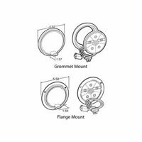 BACK UP LIGHT, SUPER 44 LED, 4" ROUND 6 DIODE, CLEAR POLYCARBONATE LENS, GRAY FLANGE MOUNT