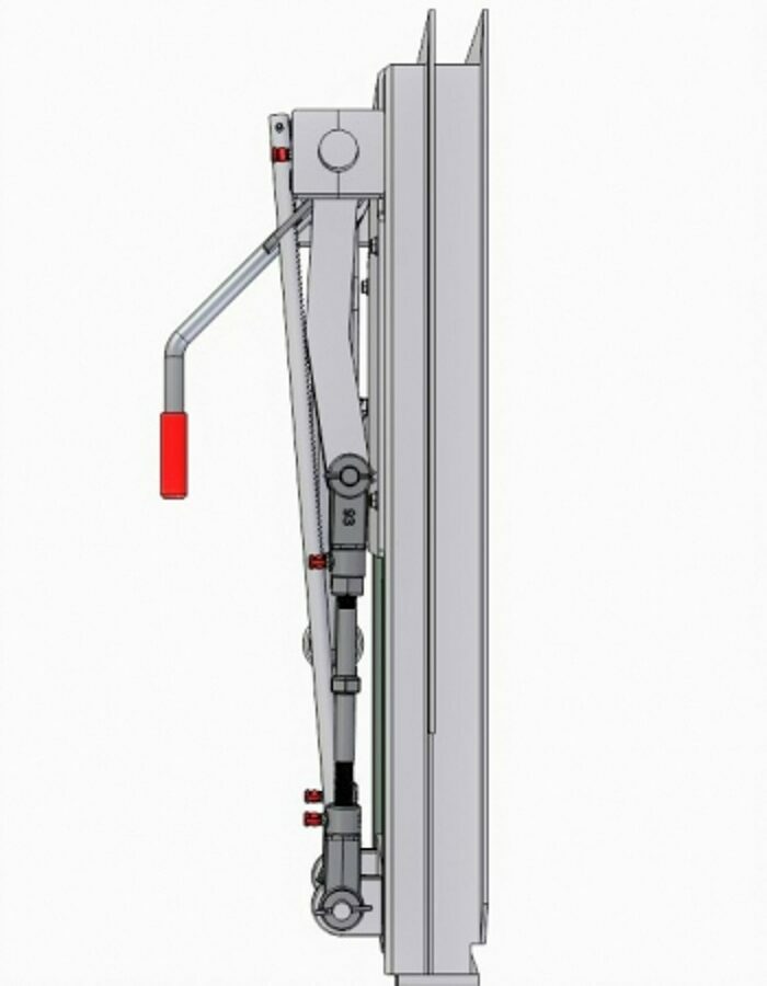 COAL DOOR ASSEMBLY ALUMINUM 16", SMOOTH SIDE WITH CAST HANDLE & FLOW CONTROL