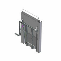 COAL DOOR, 12", SHEET & POST, FLOW SS 90 DEG HANDLE, FLUSH MOUNT W/ GREASELESS BLOCKS